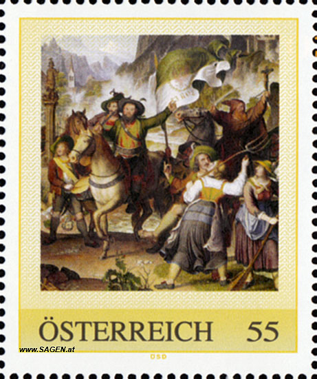Briefmarke Andreas Hofer nach der Schlacht am Bergisel © Sammlung Morscher privat