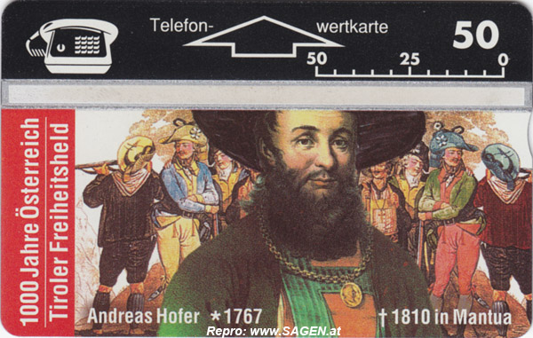 Andreas Hofer Telefonwertkarte