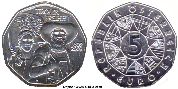 5-Euro-Silbermünze "Tiroler Freiheit"