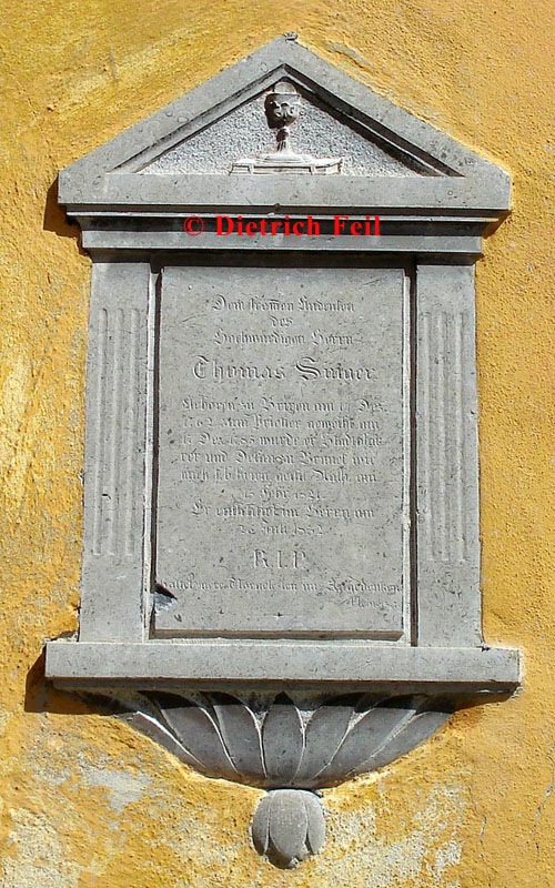 Bruneck - Grabstein des Thomas Singer (1821)
