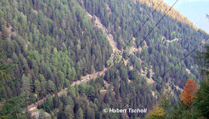 Aerial view of the railway line through the Laas Valley in Vinschgau © Hubert Tscholl, 2007