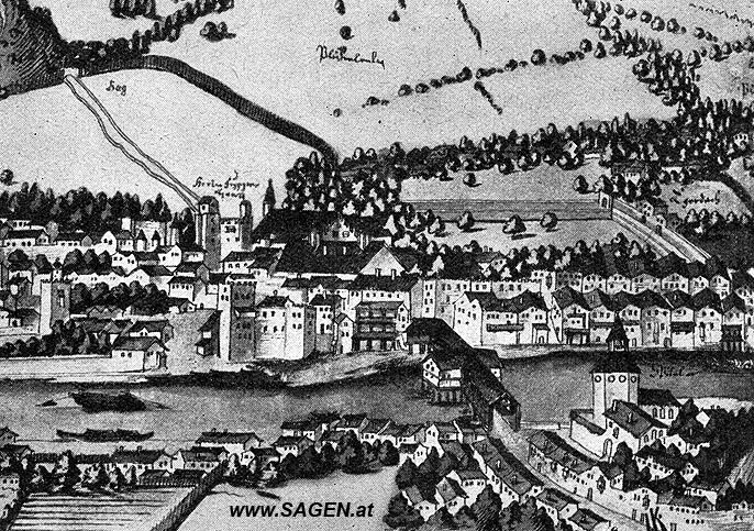 Schwaz, Tirol, im Jahr 1556, aus dem "Schwazer Bergbuch"