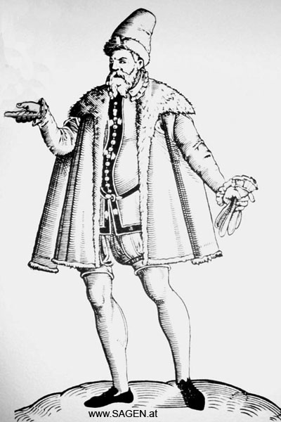 Английскийкупец. Немецкая гравюра. XVI век.