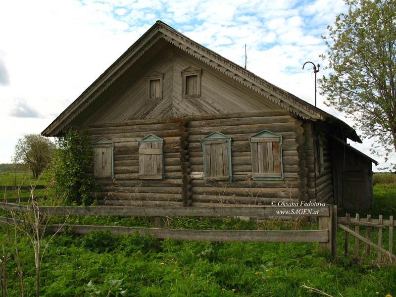 Ein unbewohntes Holzhaus in Ljadiny © Oksana Fedotova