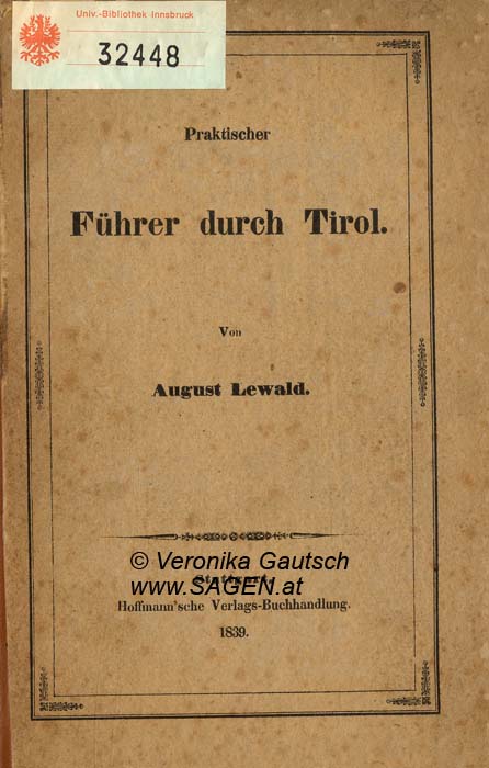 Reiseliteratur: Lewald, 1839; © Digitalisierung: Veronika Gautsch, www.SAGEN.at