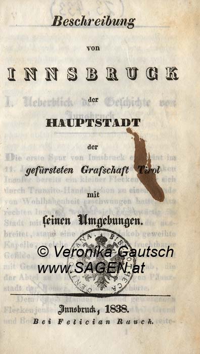 Reiseliteratur: O.V., 1838; © Digitalisierung: Veronika Gautsch, www.SAGEN.at
