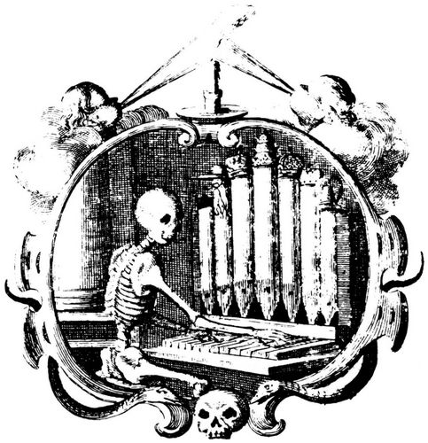Der Tod an der Orgel, aus: Abraham a Sancta Clara, Dedicatio 