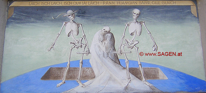5. Szene vom Plauser Totentanz: der Tote wird geholt © Berit Mrugalska