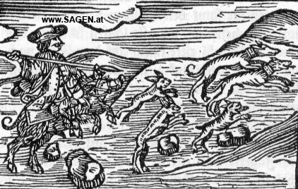 Rübezahl jagd auf einem Wildschwein, Johannes Praetorius