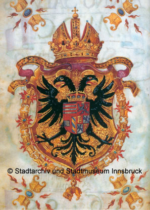 Innsbruck - Wappen von Kaiser Rudolf II., Stadtarchiv / Stadtmuseum Innsbruck