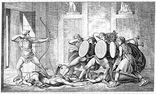 Odysseus tötet Penelopes Freier