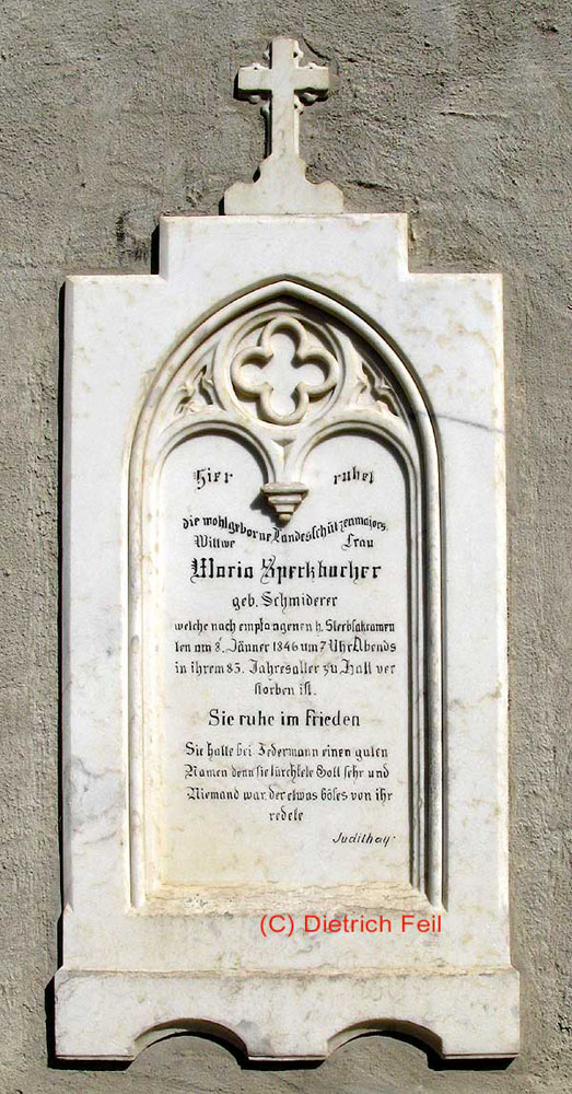 rabstein der Landesschützenmajors-Witwe Maria Speckbacher geb. Schmiderer © Dietrich Feil