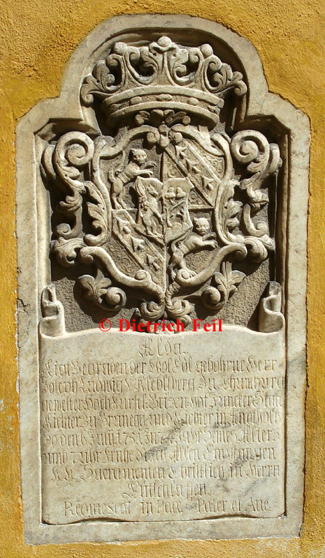 Bruneck - Grabstein des Joseph Ludwig von Kleblsberg zu Thumburg (1751)