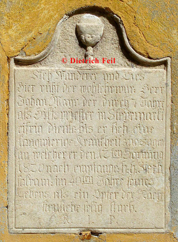 Bruneck - Grabstein des Johann Mayr (1820)