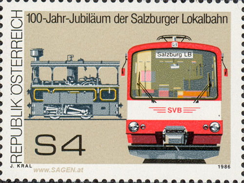 Briefmarke "100-Jahr-Jubiläum der Salzburger Lokalbahn"