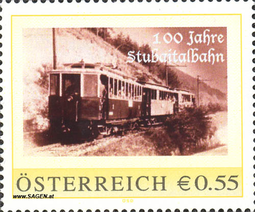 Briefmarke "100 Jahre Stubaitalbahn"
