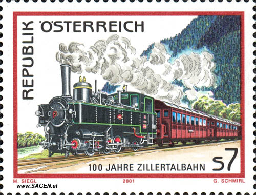 Briefmarke "100 Jahre Zillertalbahn"