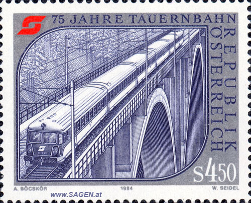 Briefmarke "75 Jahre Tauernbahn"