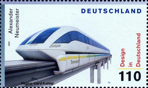 Briefmarken Eisenbahnmotive Deutschland 1999, Block "Design in Deutschland", Alexander Neumeister