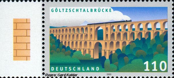 Briefmarken Eisenbahnmotive Deutschland 1999, Göltzschtalbrücke