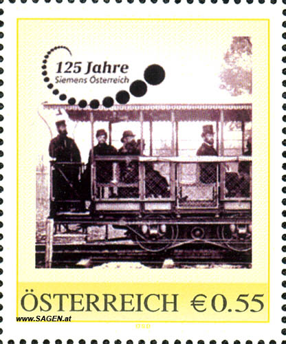 Briefmarke "125 Jahre Siemens Österreich"