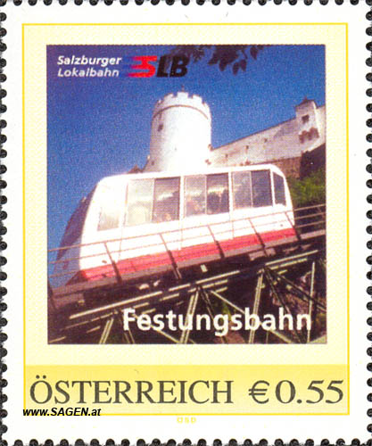 Briefmarke "Salzburger Lokalbahn, Festungsbahn"