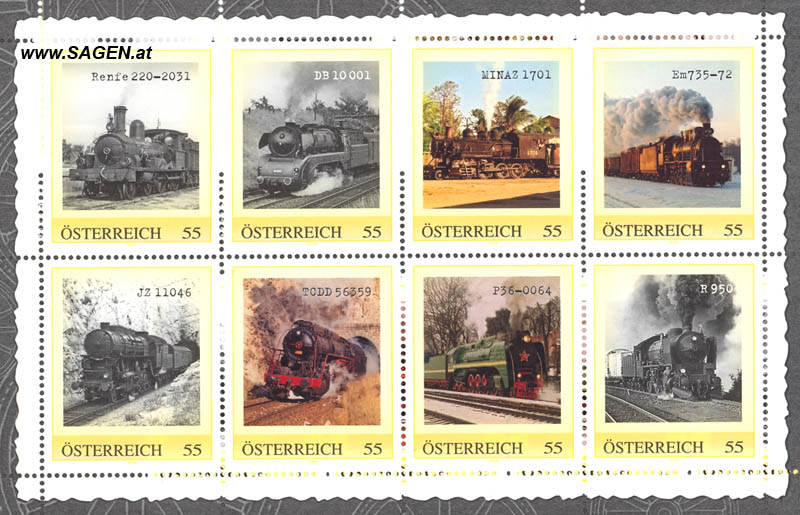 Briefmarkenblock "Legenden unter Dampf"