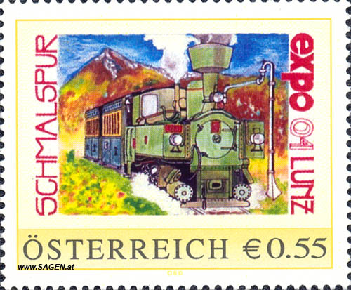 Briefmarke "Schmalspur expo 04 Lunz"