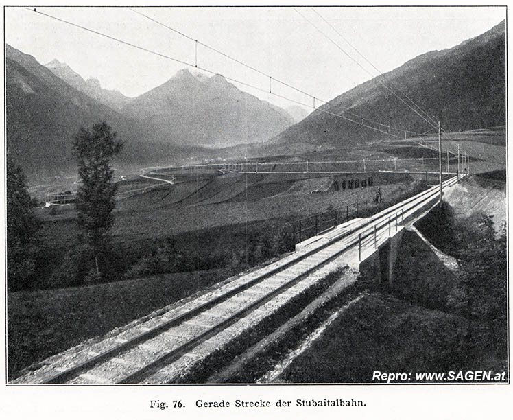 Gerade Strecke der Stubaitalbahn