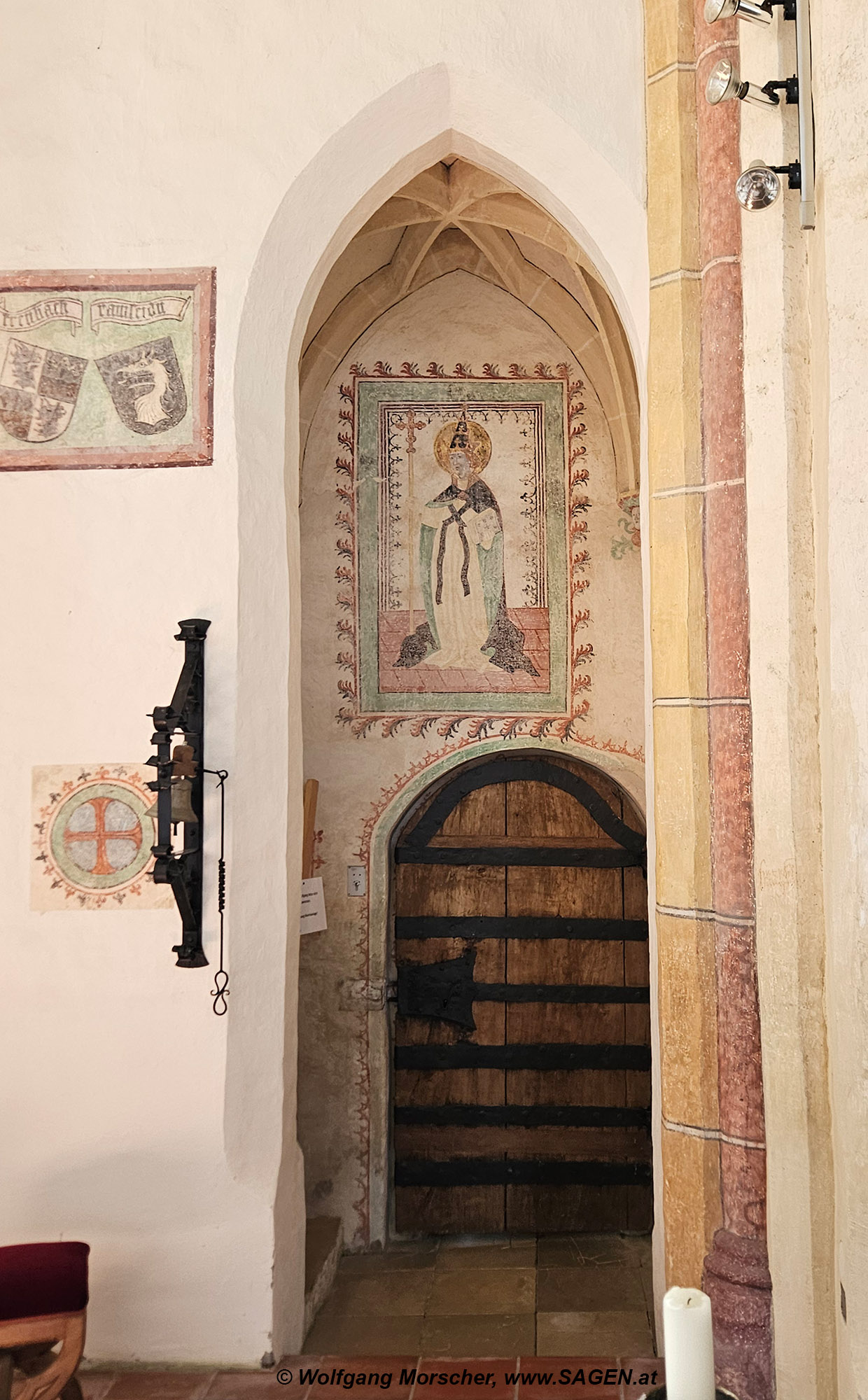Wandbild des heiligen Papstes Gregor des Gro&szlig;en in Grong&ouml;rgen
