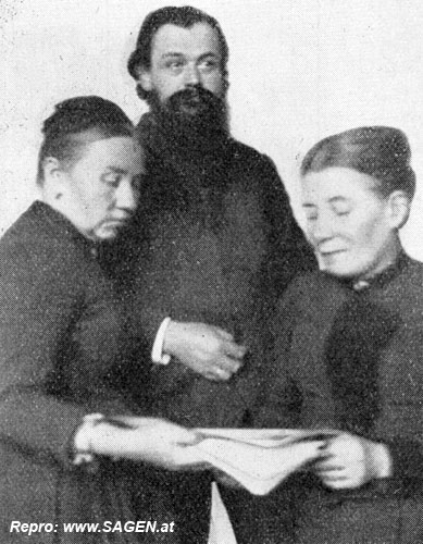 Anton Renks Ziehvater und Tanten Seraphin Eberhart, Bildhauer, Theresia Eberhart geb Renk, Angelika Renk