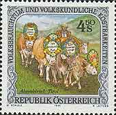 Briefmarke 4,50 S, Almabtrieb - Tirol
