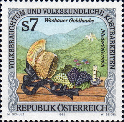 Briefmarke 7 S, Wachauer Goldhaube Nieder&ouml;sterreich