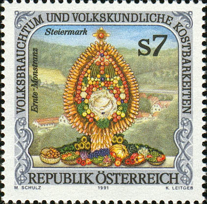 Briefmarke 7 S, Ernte-Monstranz - Steiermark