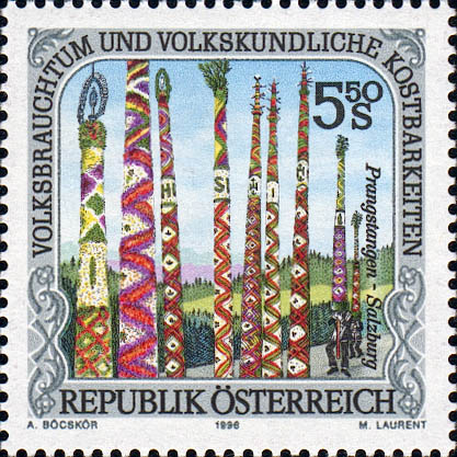 Briefmarke 5,50 S, Prangstangen - Salzburg