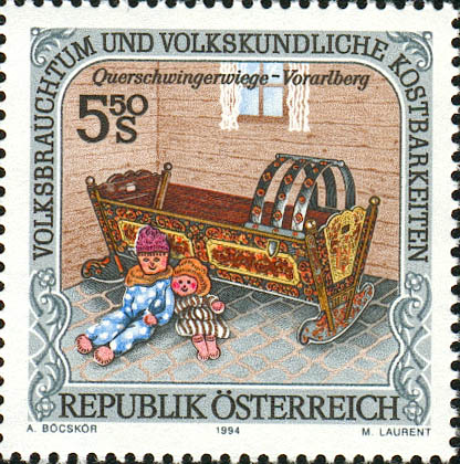 Briefmarke 5,50 S, Querschwingerwiege Vorarlberg