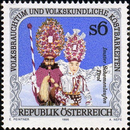 Briefmarke 6 S, Imster Schemenlaufen Tirol