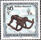 Briefmarke 6 S, Schlitten - Steiermark