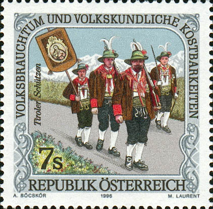 Briefmarke 7 S, Tiroler Sch&uuml;tzen