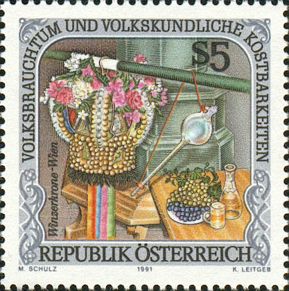 Briefmarke 5 S, Winzerkrone - Wien