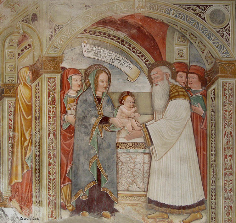 Darstellung Christi im Tempel, Fresko, 15. Jahrhundert, Locarno