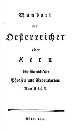 Mundart der Österreicher, 1811