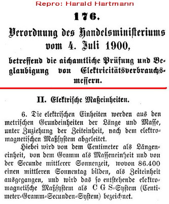 Reichsgesetzblatt 176/1900; Harald Hartmann
