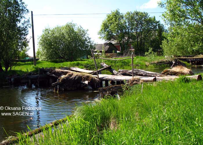 Alte Holzbrücke, Wosnesenje, Archangelsk, Russland © Oksana Fedotova, www.sagen.at