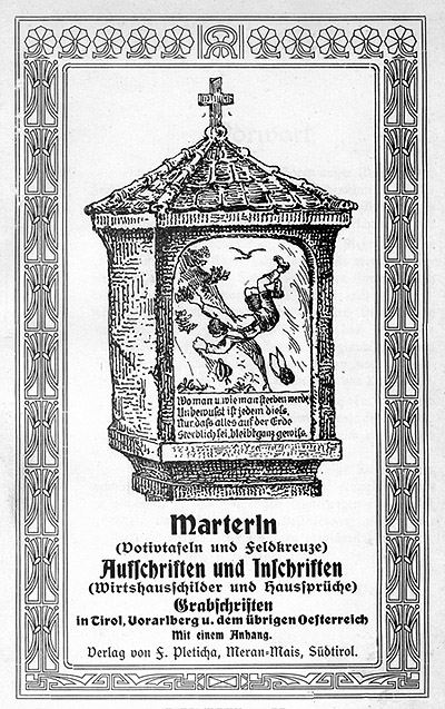 Marterln, Feldkreuze und Votivtafeln,  F. Pleticha, 1909
