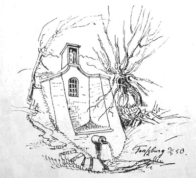 Der Draßburger Kreuzbrunnen 1850 - aus dem Skizzenbuch von Franz Storno