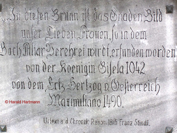 Mariabrunn, Brunneninschrift, Wien © Harald Hartmann