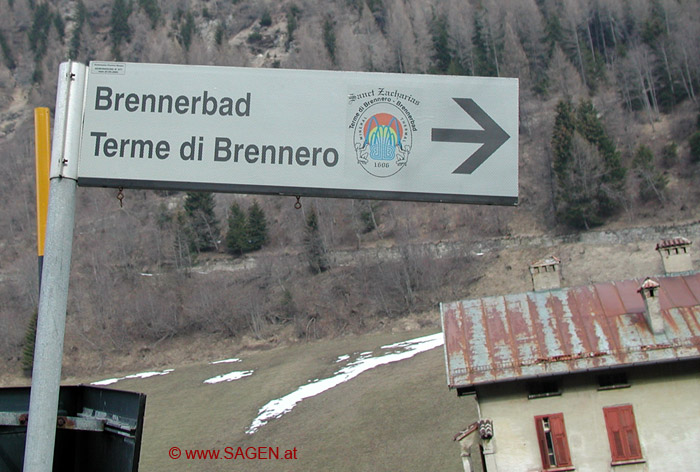 Hinweisschild Brennerbad©Berit Mrugalska