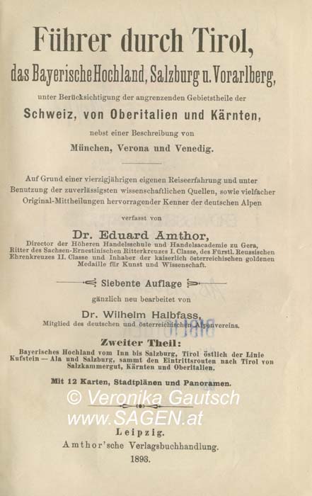 Reiseliteratur: Amthor, 1893; © Digitalisierung: Veronika Gautsch, www.SAGEN.at