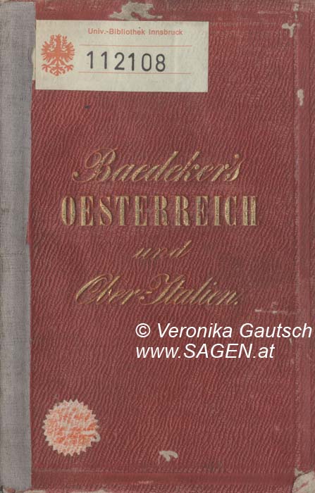 Reiseliteratur: Baedeker, 1860; © Digitalisierung: Veronika Gautsch, www.SAGEN.at